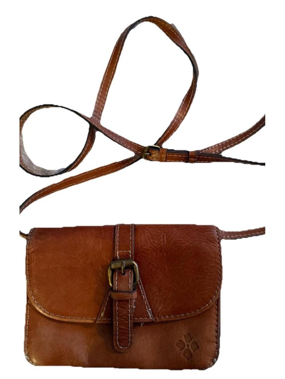 Patricia Nash Torri Leather CrossBody Bag Distressed Brown Handbag Adjustable